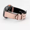 Connect Watch 42/44/45mm Silicone Patch Leather Watch Strap (132mm M/L) Pink Sand
