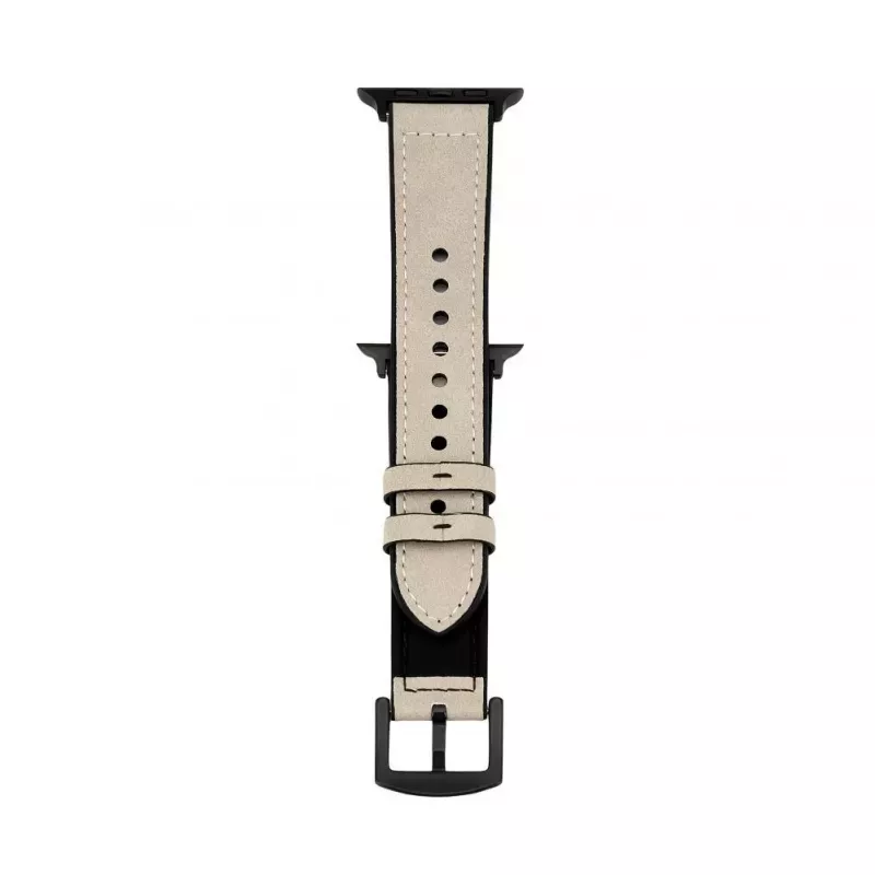 Connect Watch 42/44/45mm Silicone Patch Leather Watch Strap (132mm M/L) White