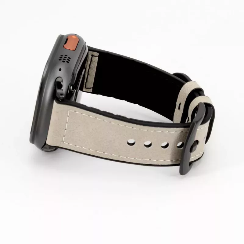 Connect Watch 42/44/45mm Silicone Patch Leather Watch Strap (132mm M/L) White