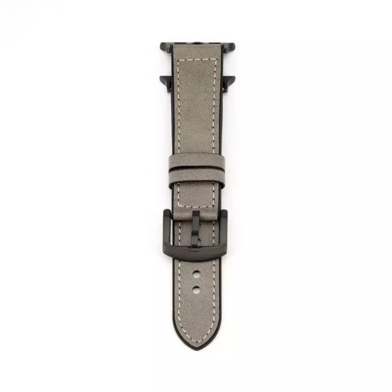 Connect Watch 42/44/45mm Silicone Patch Leather Watch Strap (132mm M/L) Silver