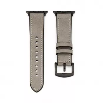 Connect Watch 42/44/45mm Silicone Patch Leather Watch Strap (132mm M/L) Silver
