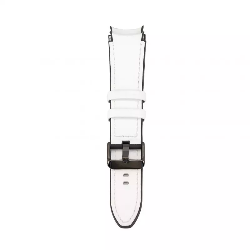 Connect 20mm Silikono Įdėklo Odinis Laikrodžio Dirželis (130mm M/L) Baltas