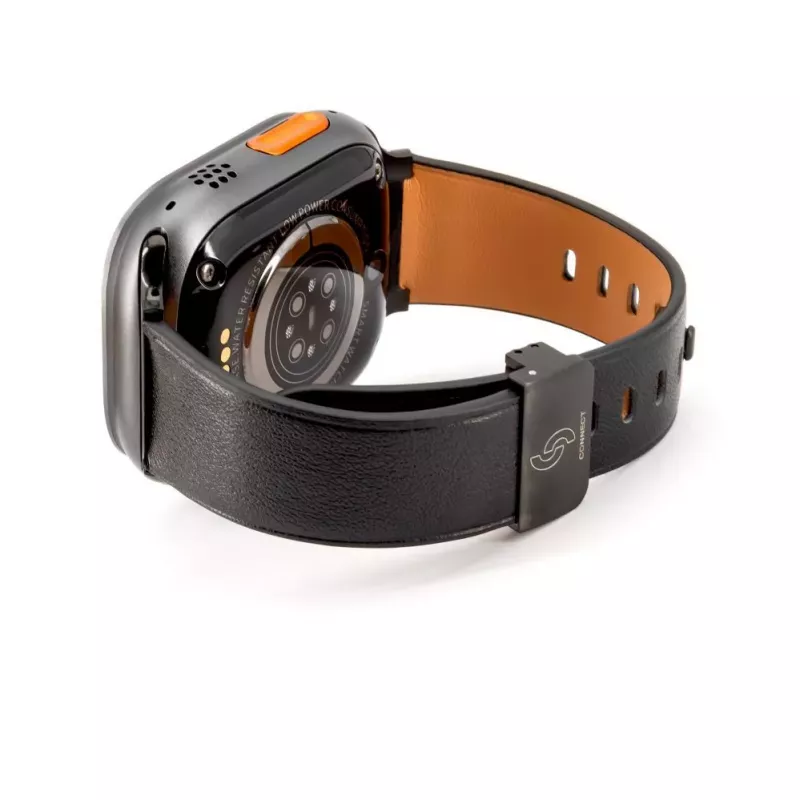 Connect Watch 38/40/41mm Single Loop Buckle Leather Watch Strap Black