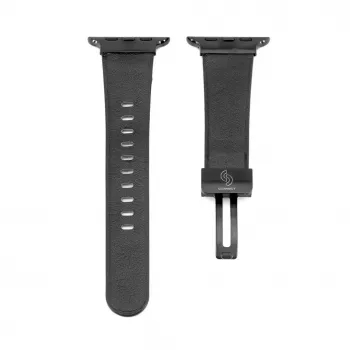 Connect Watch 38/40/41mm Single Loop Buckle Leather Watch Strap Black