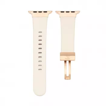 Connect Watch 38/40/41mm Single Loop Buckle Leather Watch Strap White