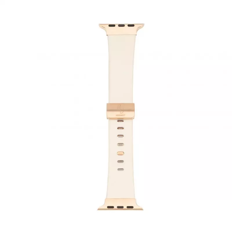 Connect Watch 42/44/45mm Single Loop Buckle Leather Watch Strap White