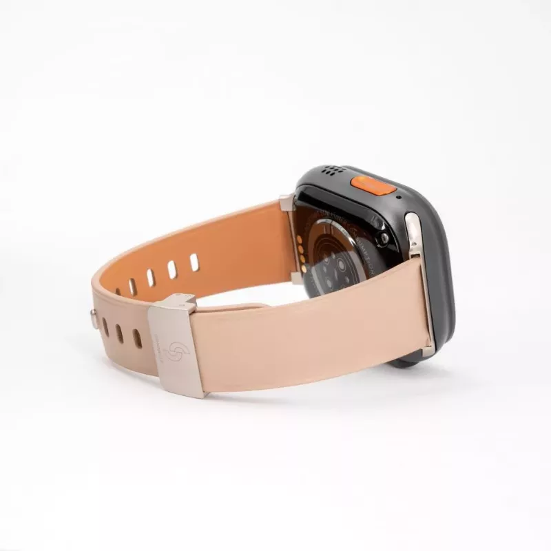 Connect Watch 42/44/45mm Single Loop Buckle Leather Watch Strap Rose Pink