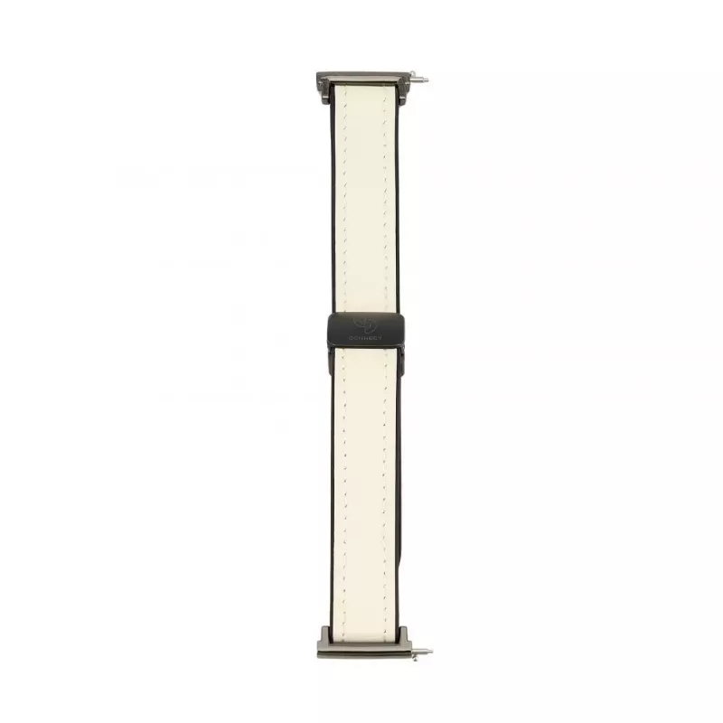 Connect 22mm Silicone Leather Watch Strap with Magnetic White
