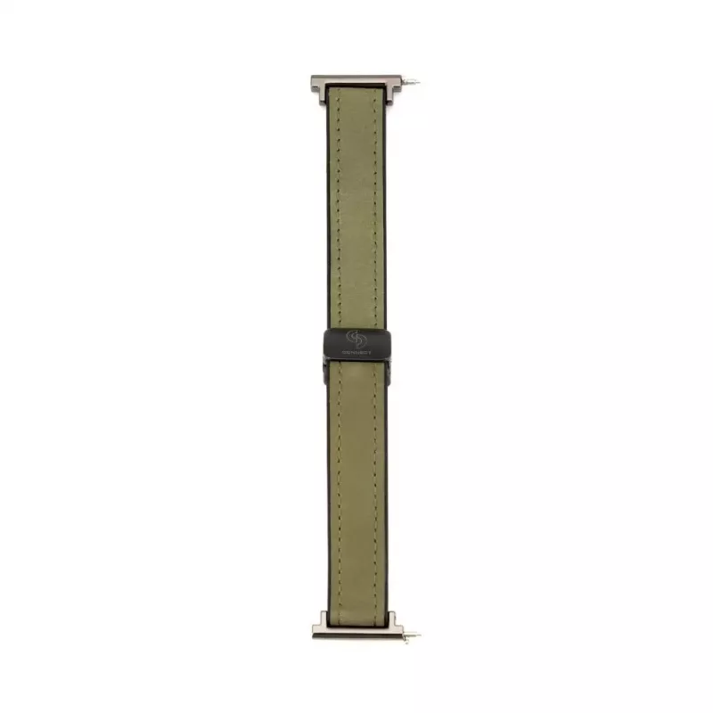 Connect 22mm Silicone Leather Watch Strap with Magnetic Forest Green