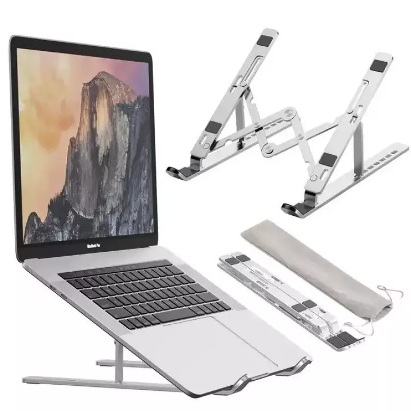 iLike STM1 Metal Foldable Notebook Stand for 10-17.3 inch Laptops - Silver
