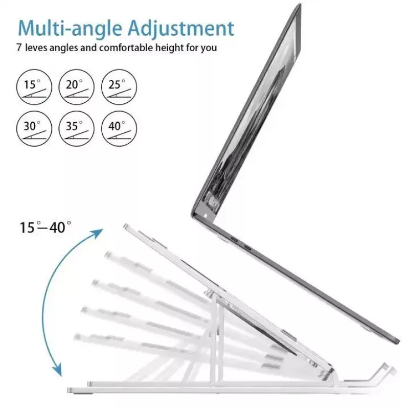iLike STM1 Metal Foldable Notebook Stand for 10-17.3 inch Laptops - Silver