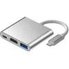 iLike HD1 3in1 USB-C į HDMI 4K / USB 3.0 / USB-C moteriškas adapteris sidabrinis
