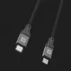 Evelatus USB-C į Lightning laidas 2,0 m 60 W (MFI09) aliuminio korpusas, pintas, juodas