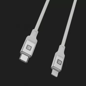 Evelatus USB-C į Lightning laidas 1,2m 60W (MFI09) Aliuminio korpusas Pintas Baltas