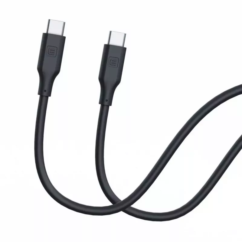 Evelatus USB-C į USB-C silikoninis kabelis 1,2 m 60 W / 20 V 3 A juodas