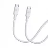 Evelatus USB-C į USB-C silikoninis kabelis 1,2 m 60W / 20V 3A baltas