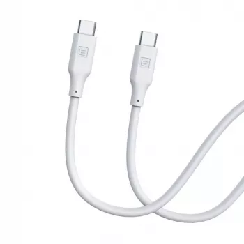 Evelatus USB-C į USB-C silikoninis kabelis 1,2 m 60W / 20V 3A baltas
