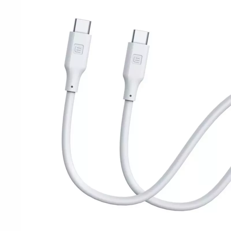 Evelatus USB-C į USB-C silikoninis kabelis 1,2 m 60W / 20V 3A baltas