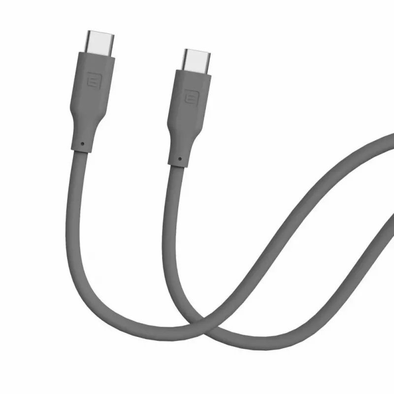 Evelatus USB-C į USB-C silikoninis kabelis 1,2 m 60W PD pilkas