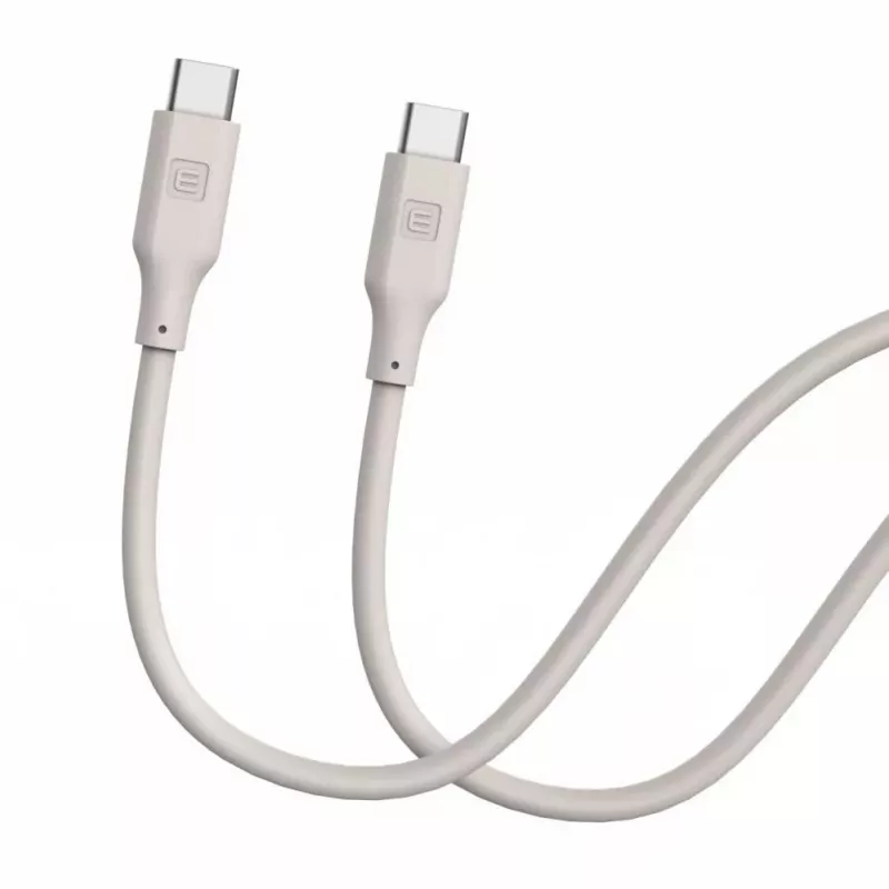 Evelatus USB-C į USB-C silikoninis kabelis 1,2 m 60 W / 20 V 3 A šiltai pilka
