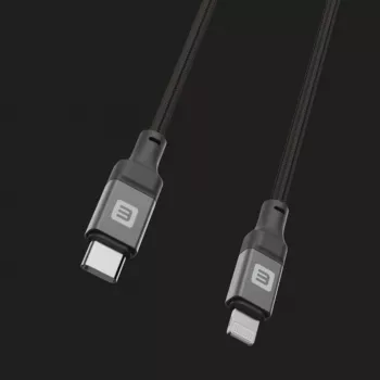 Evelatus USB-C į Lightning laidas 1,2 m 60W MFi sertifikuotas pintas nailonas aliuminio korpusas juodas