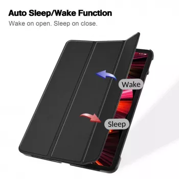 iLike IdeaTab M10 Plus 10.6 3rd Gen TB125 / TB128 Tri-Fold Eco-Leather Stand Case Black