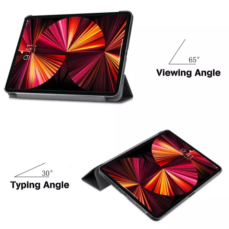 iLike MatePad 10.4 Tri-Fold Eco-Leather Stand Case Black