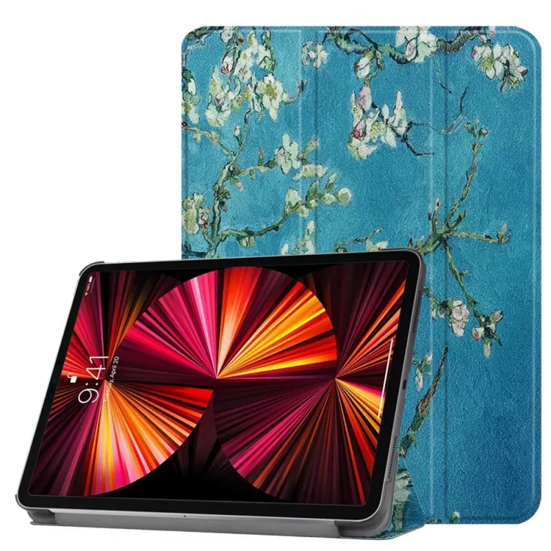 iLike Galaxy Tab S9 FE Tri-Fold Eco-Leather Stand Case Sakura