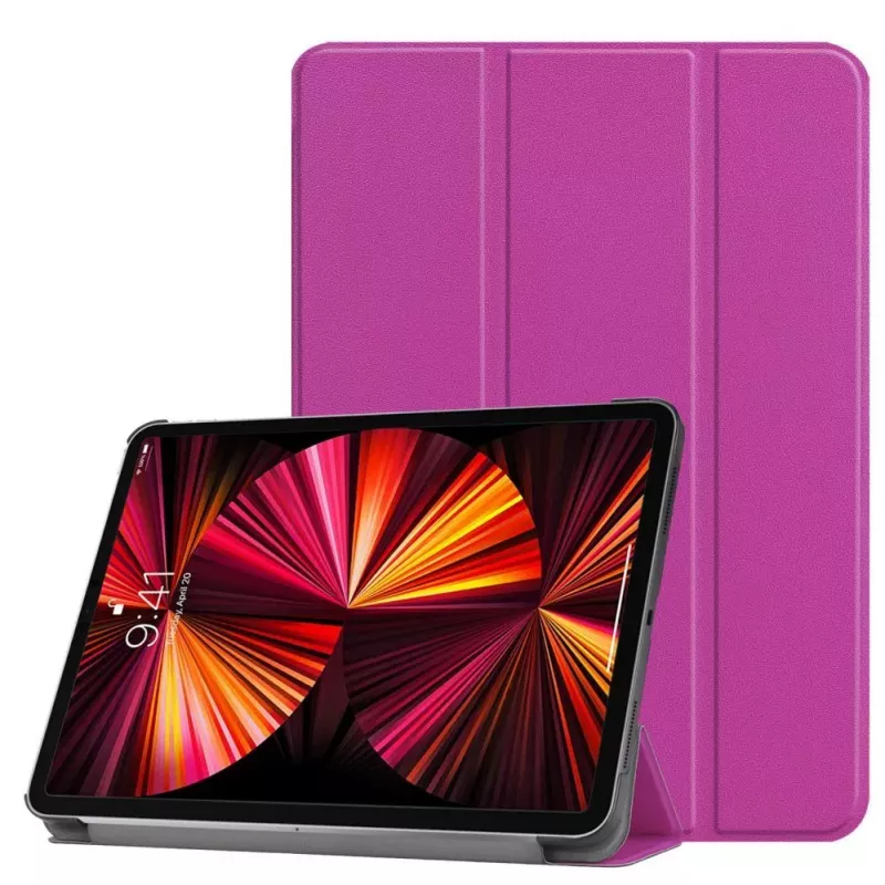 iLike Galaxy Tab S9 11 Tri-Fold Eco-Leather Stand Case Purple