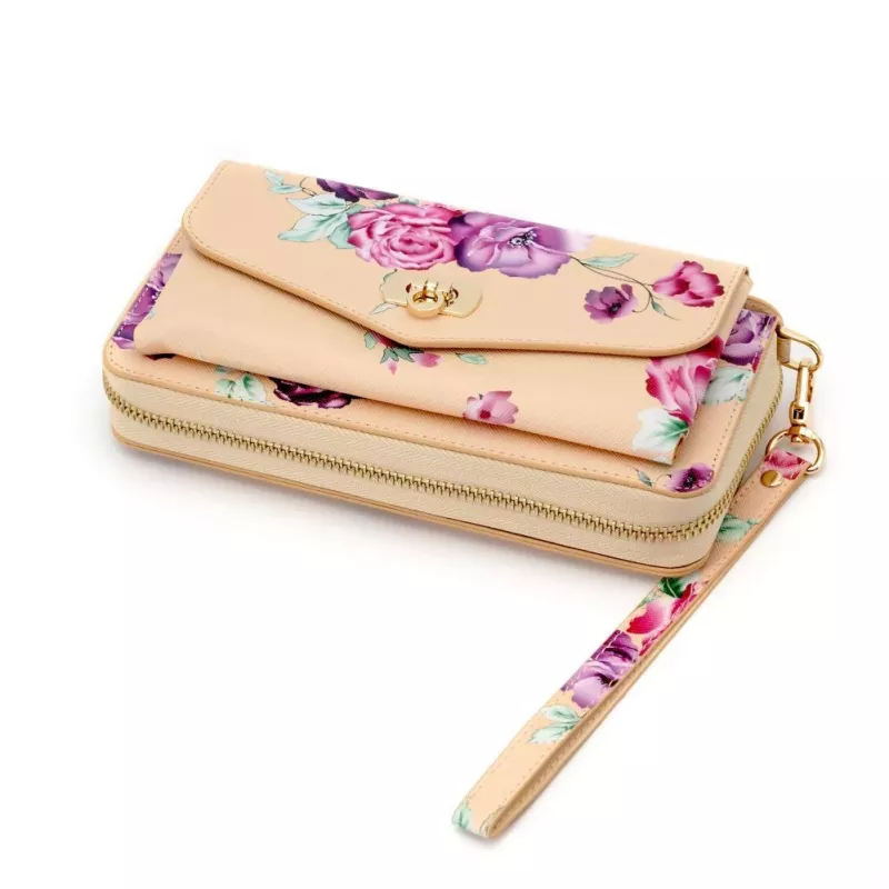 Evelatus Universal Wallet Case Flower Beige