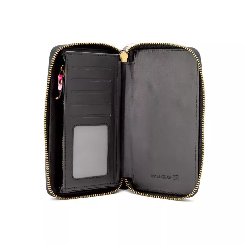 Evelatus Universal Wallet Zipper Design Flower Black