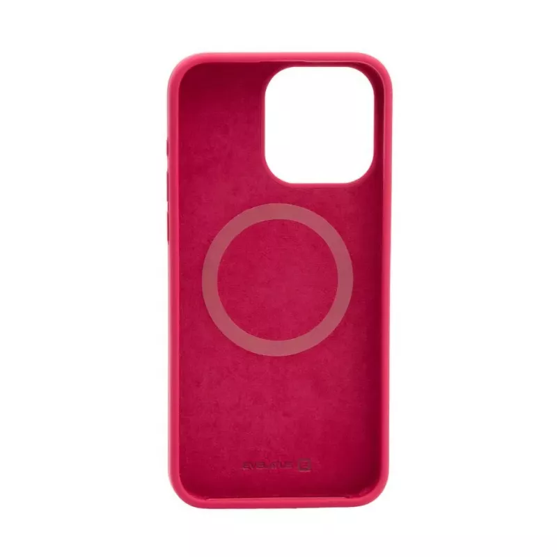 Evelatus Apple iPhone 15 Pro Premium Magsafe Soft Touch Silicone Case New Function Rose Red