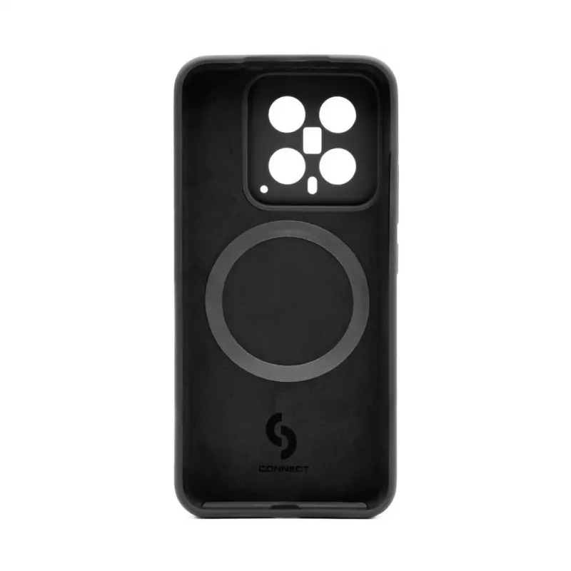 Connect Xiaomi 14 aukštos kokybės magnetinis minkšto prisilietimo silikoninis dėklas juodas