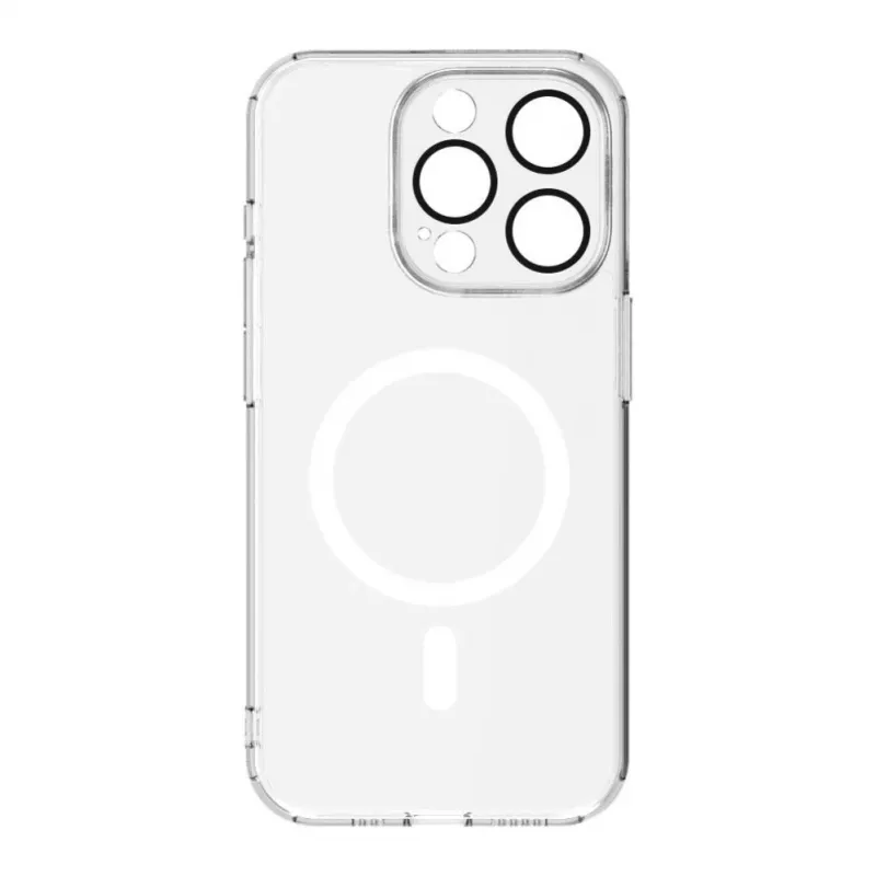 Connect Apple iPhone 15 Pro Max skaidrus dėklas su magnetiniu laikikliu ir kameros apsauga, permatomas