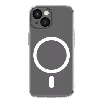 Connect Apple iPhone 14 skaidrus dėklas su magnetu ir kameros apsauga, permatomas