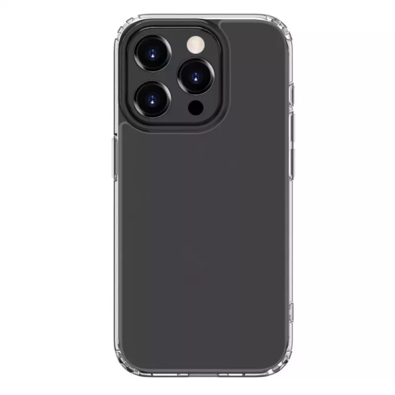 Connect Apple iPhone 15 Pro karinis smūgiams atsparus silikoninis dėklas permatomas