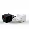 Evelatus USB-A ir USB-C 30W maks. EU įkroviklis baltas