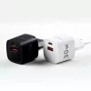 Evelatus USB-A ir USB-C 30W Max EU įkroviklis juodas
