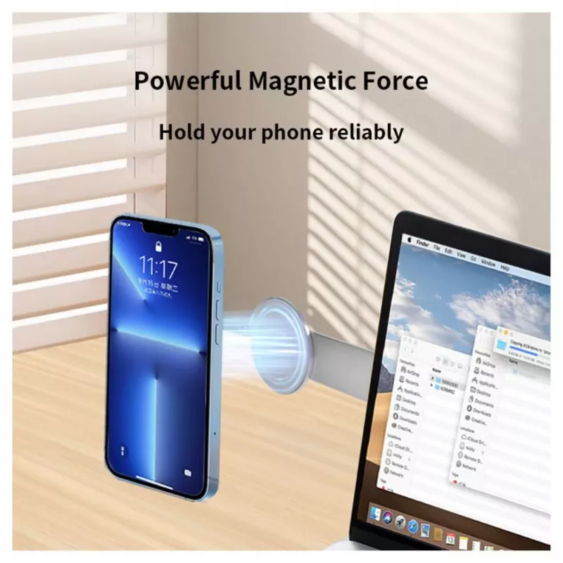 iLike Universal P65 Aliumininis Monitoriaus Šoninis Magnetinis Laikiklis išmaniesiems telefonams Sidabrinis
