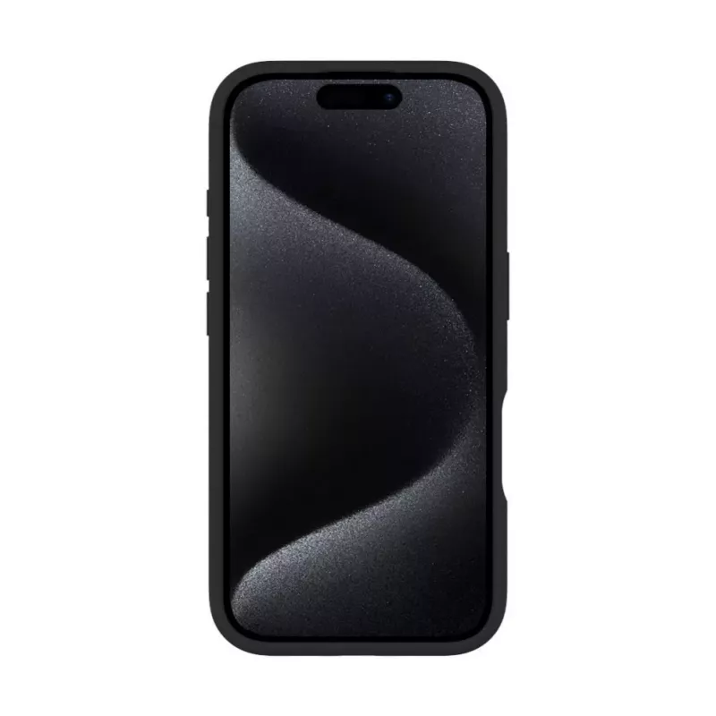 Evelatus Apple iPhone 16 Premium Magsafe su stovu, minkšto prisilietimo silikoninis dėklas, juodas