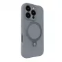 Evelatus Apple iPhone 16 Pro Premium MagSafe su stovu, minkšto prisilietimo silikoninis dėklas, sidabrinis