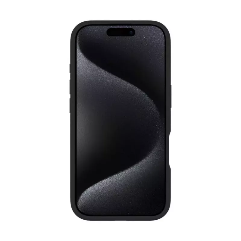 Evelatus Apple iPhone 16 Pro Max Premium MagSafe su stovu, minkšto prisilietimo silikoninis dėklas, juodas