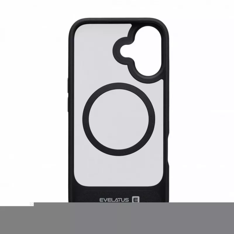 Evelatus Apple iPhone 16 Rubber Coated MagSafe With Stand Case Black