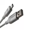 Evelatus USB-A į USB-C laidas 2M aliuminio korpusas pintas baltas