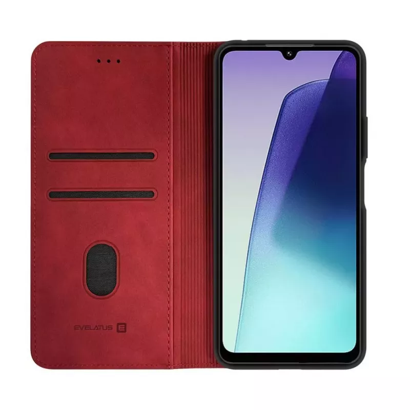 Evelatus Xiaomi Redmi 14C 4G/ 14C 5G / Redmi A4 / POCO C75 PU Leather Book Case Red