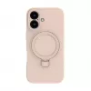 Evelatus Apple iPhone 16 Premium Magsafe su stovu, minkšto prisilietimo silikoninis dėklas, Pink Sand