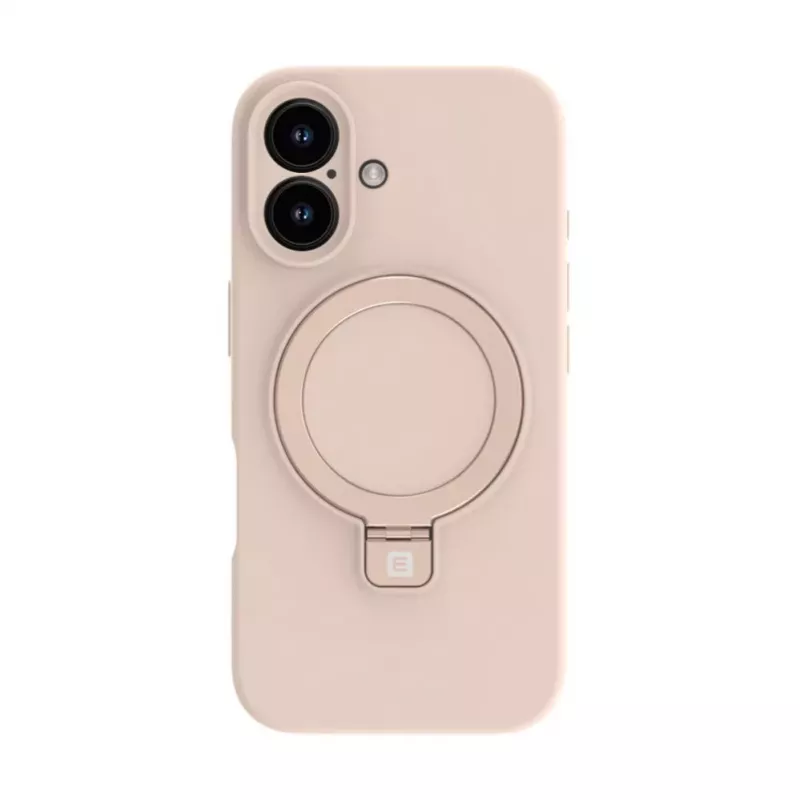 Evelatus Apple iPhone 16 Premium Magsafe su stovu, minkšto prisilietimo silikoninis dėklas, Pink Sand