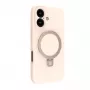 Evelatus Apple iPhone 16 Premium Magsafe su stovu, minkšto prisilietimo silikoninis dėklas, Pink Sand