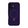 Evelatus Apple iPhone 16 Premium Magsafe su stovu, minkšto prisilietimo silikoninis dėklas, violetinis