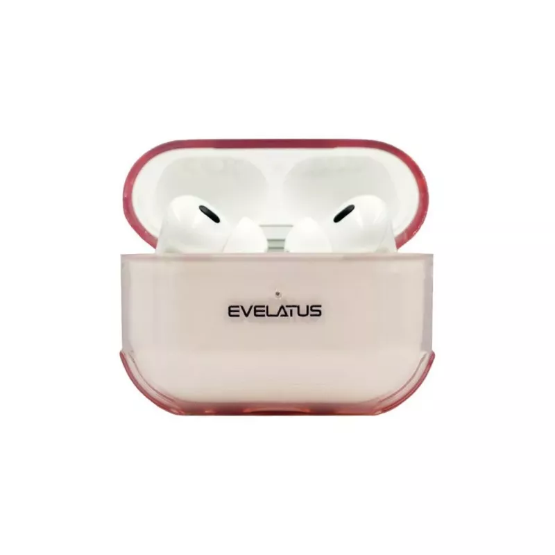 Evelatus Apple AirPods Pro 2 TPU apsauginis dėklas permatomas rožinis